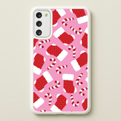 Pink Stocking Pattern  - Christmas Patterns Phone Case for Galaxy S20FE
