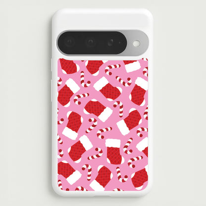 Pink Stocking Pattern Phone Case for Google Pixel 10 Pro XL