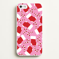 Pink Stocking Pattern  - Christmas Patterns Phone Case for iPhone 5 / 5s / SE 2016
