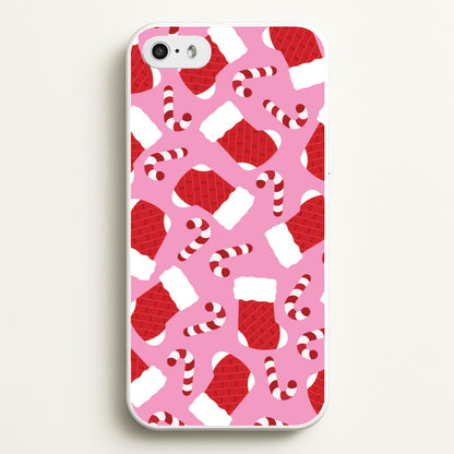 Pink Stocking Pattern  - Christmas Patterns Phone Case for iPhone 5 / 5s / SE 2016