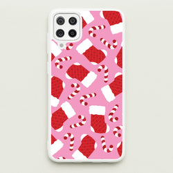 Pink Stocking Pattern  - Christmas Patterns Phone Case for Galaxy A12