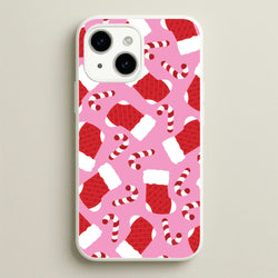 Pink Stocking Pattern  - Christmas Patterns Phone Case for iPhone 14