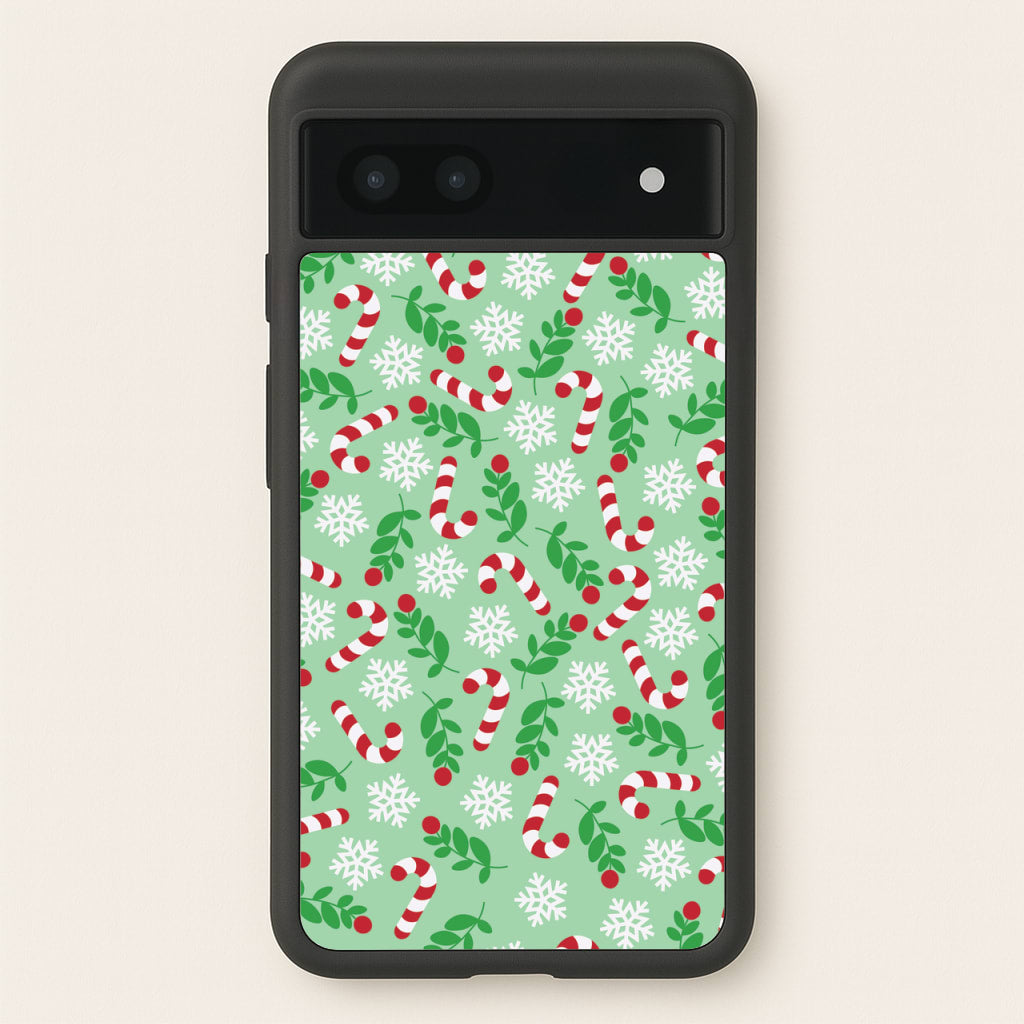 Snow Green Pattern  - Christmas Patterns Phone Case for Google Pixel 7a