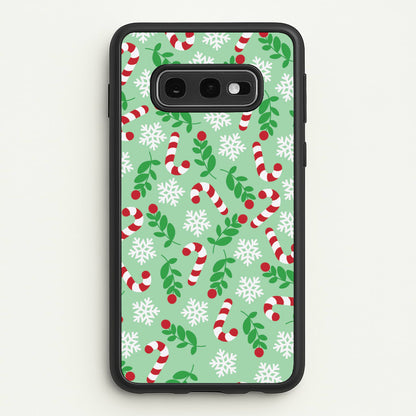 Snow Green Pattern  - Christmas Patterns Phone Case for Galaxy S10e