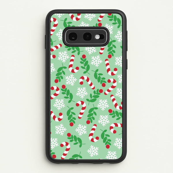 Snow Green Pattern  - Christmas Patterns Phone Case for Galaxy S10e