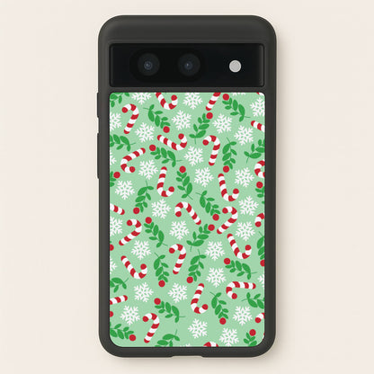 Snow Green Pattern  - Christmas Patterns Phone Case for Google Pixel 8a