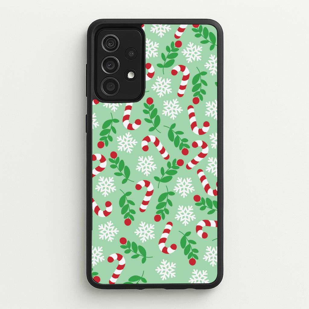 Snow Green Pattern  - Christmas Patterns Phone Case for Galaxy A52 / A52s