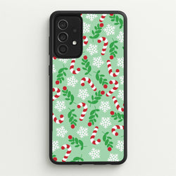 Snow Green Pattern  - Christmas Patterns Phone Case for Galaxy A52 / A52s