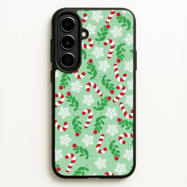 Snow Green Pattern  - Christmas Patterns Phone Case for Galaxy A56