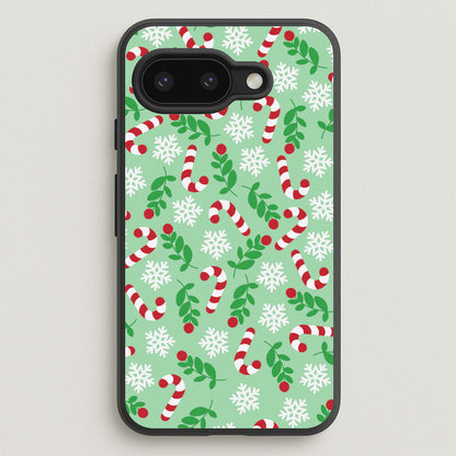 Snow Green Pattern  - Christmas Patterns Phone Case for Google Pixel 9a