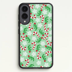 Snow Green Pattern  - Christmas Patterns Phone Case for Galaxy S25 Edge