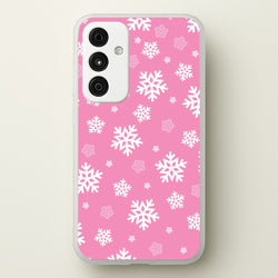 Snow Pink Pattern  - Christmas Patterns Phone Case for Galaxy A55