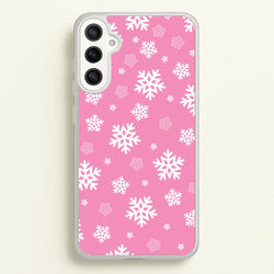 Snow Pink Pattern  - Christmas Patterns Phone Case for Galaxy A34