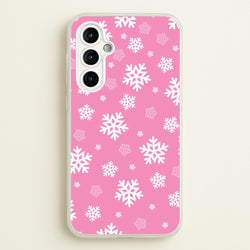 Snow Pink Pattern  - Christmas Patterns Phone Case for Galaxy A54