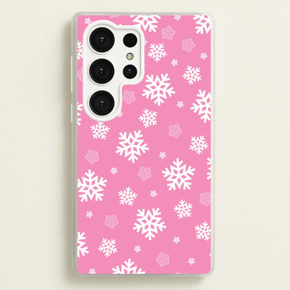 Snow Pink Pattern  - Christmas Patterns Phone Case for Galaxy S25 Ultra