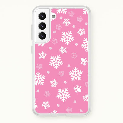 Snow Pink Pattern  - Christmas Patterns Phone Case for Galaxy S21FE