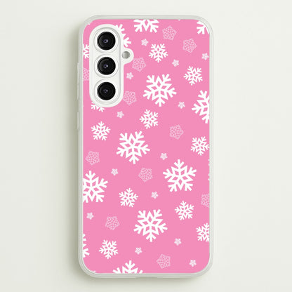 Snow Pink Pattern  - Christmas Patterns Phone Case for Galaxy A16