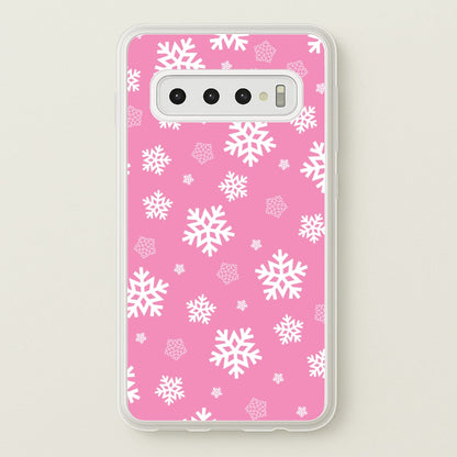 Snow Pink Pattern  - Christmas Patterns Phone Case for Galaxy S10 Plus
