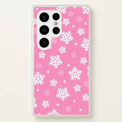 Snow Pink Pattern  - Christmas Patterns Phone Case for Galaxy S24 Ultra