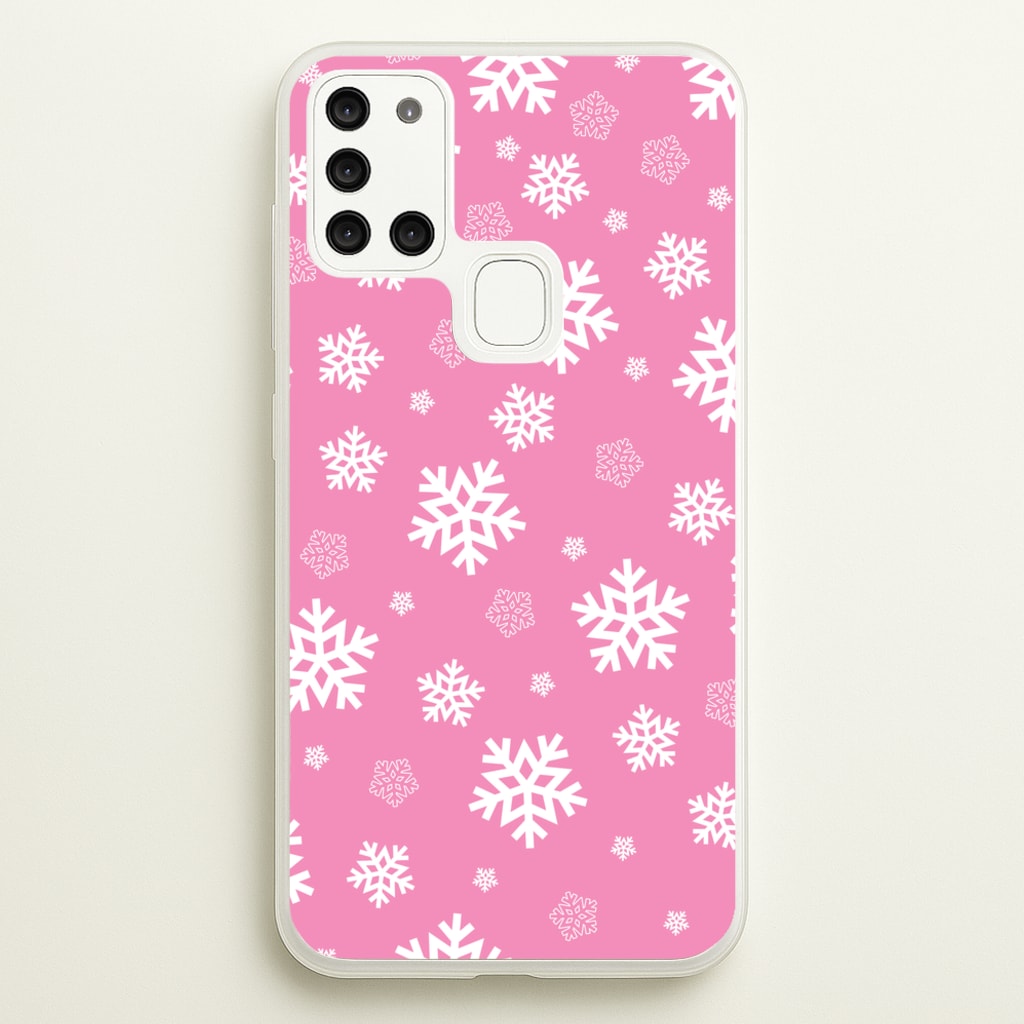 Snow Pink Pattern  - Christmas Patterns Phone Case for Galaxy A21s