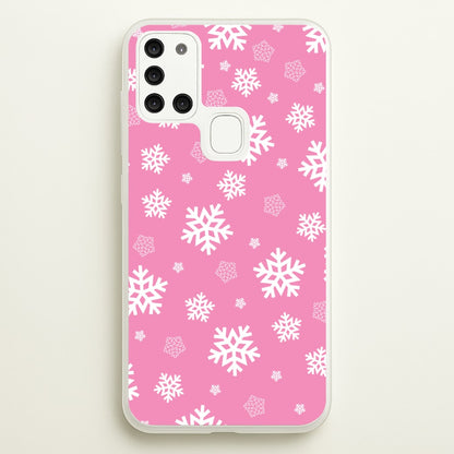 Snow Pink Pattern  - Christmas Patterns Phone Case for Galaxy A21s
