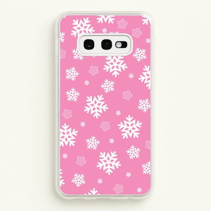 Snow Pink Pattern  - Christmas Patterns Phone Case for Galaxy S10e