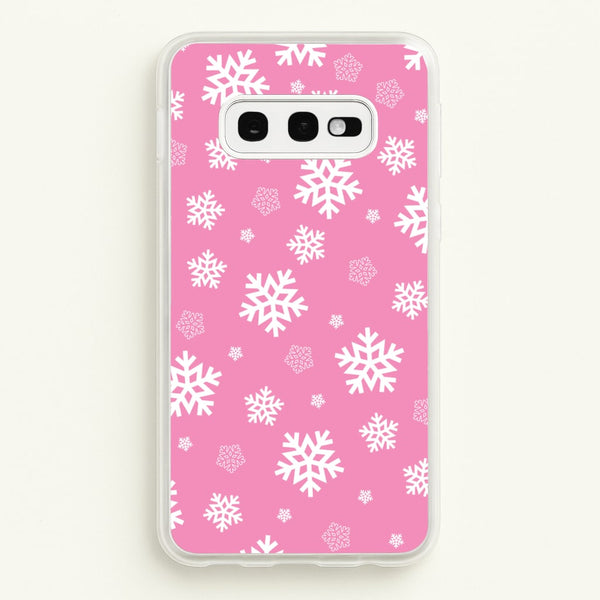 Snow Pink Pattern  - Christmas Patterns Phone Case for Galaxy S10e