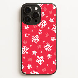 Red Snow Pattern  - Christmas Patterns Phone Case for iPhone 16 Pro Max