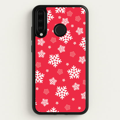 Red Snow Pattern  - Christmas Patterns Phone Case for Huawei P30 Lite
