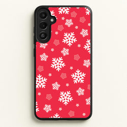 Red Snow Pattern  - Christmas Patterns Phone Case for Galaxy A34