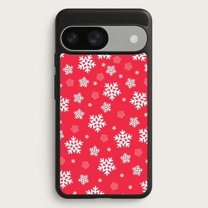 Red Snow Pattern  - Christmas Patterns Phone Case for Google Pixel 9 / 9 Pro