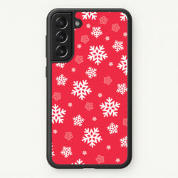 Red Snow Pattern  - Christmas Patterns Phone Case for Galaxy S21 Plus