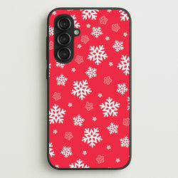Red Snow Pattern  - Christmas Patterns Phone Case for Galaxy S23FE