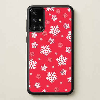 Red Snow Pattern  - Christmas Patterns Phone Case for Galaxy A71