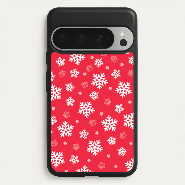 Red Snow Pattern  - Christmas Patterns Phone Case for Google Pixel 9 Pro XL
