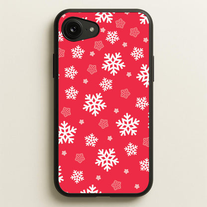 Red Snow Pattern  - Christmas Patterns Phone Case for iPhone 16e