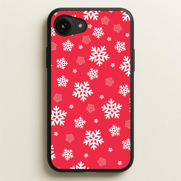 Red Snow Pattern  - Christmas Patterns Phone Case for iPhone 16e