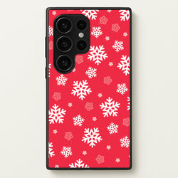 Red Snow Pattern  - Christmas Patterns Phone Case for Galaxy S24 Ultra