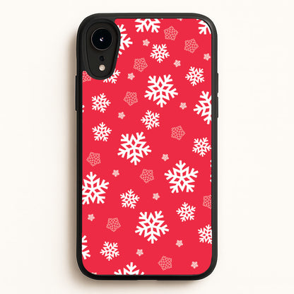 Red Snow Pattern  - Christmas Patterns Phone Case for iPhone XR