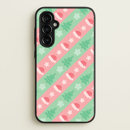 Hats And Trees Pattern  - Christmas Patterns Phone Case for Galaxy A54