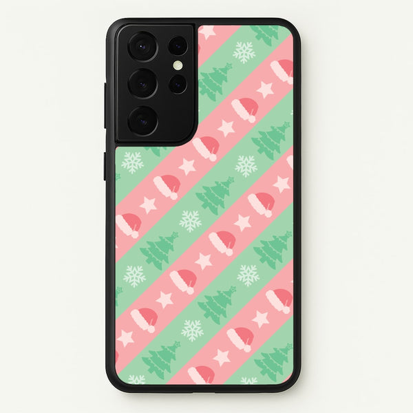 Hats And Trees Pattern  - Christmas Patterns Phone Case for Galaxy S21 Ultra