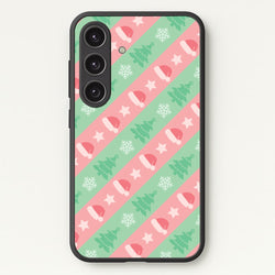 Hats And Trees Pattern  - Christmas Patterns Phone Case for Galaxy S25 Plus