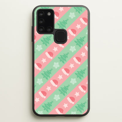 Hats And Trees Pattern  - Christmas Patterns Phone Case for Galaxy A21s