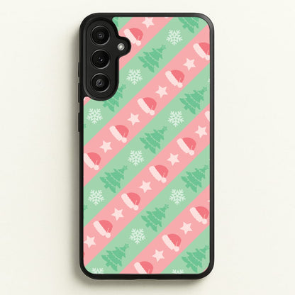 Hats And Trees Pattern  - Christmas Patterns Phone Case for Galaxy A34