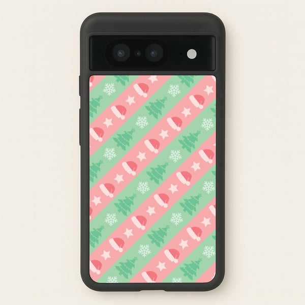 Hats And Trees Pattern  - Christmas Patterns Phone Case for Google Pixel 8