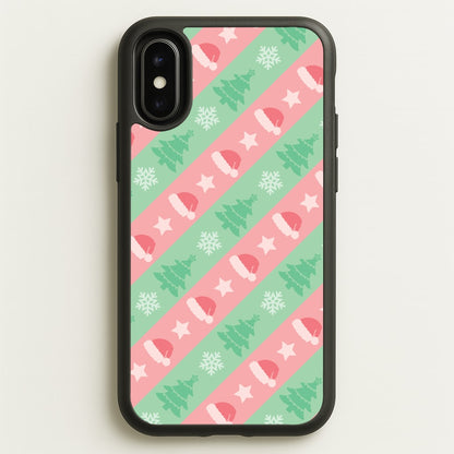 Hats And Trees Pattern  - Christmas Patterns Phone Case for iPhone X / XS