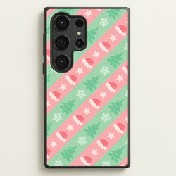 Hats And Trees Pattern  - Christmas Patterns Phone Case for Galaxy S25 Ultra