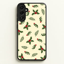 Holly Green Pattern  - Christmas Patterns Phone Case for Galaxy A36