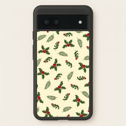 Holly Green Pattern  - Christmas Patterns Phone Case for Google Pixel 6a