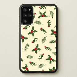 Holly Green Pattern  - Christmas Patterns Phone Case for Galaxy S20 Plus